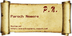 Parsch Nemere névjegykártya